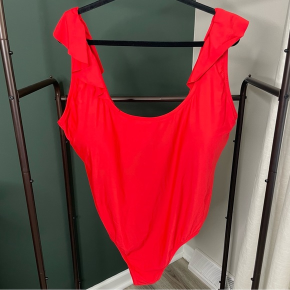 NWT J. Crew Ruffle scoopback one-piece swimsuit AK952 Size 24 - Picture 3 of 7